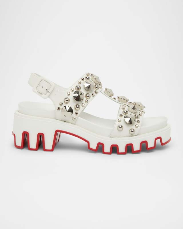 Duni Extrazza Leather T-Strap Lug-Sole Sandals
